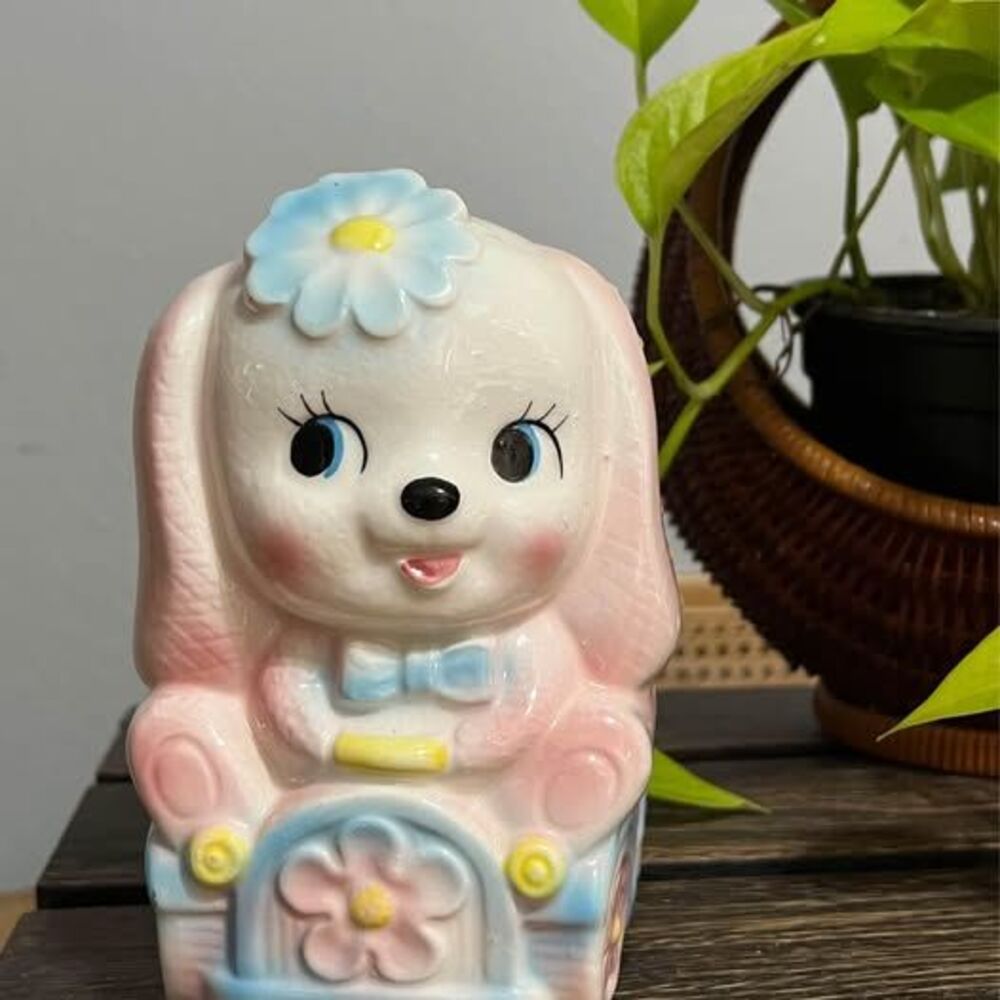 Planter Vase Dog Puppy On Car By Ardco, Baby Nursery